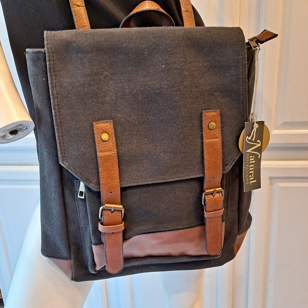 Natural Reflections Black and Brown Satchel